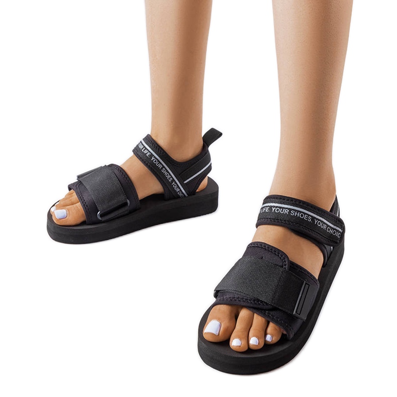 Schwarze Schaumstoffsandalen von Big Star LL274784