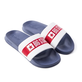 Weiße und marineblaue Pantoletten von Big Star LL174455