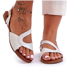 Flache Damensandalen S.Barski 541-22 Silber