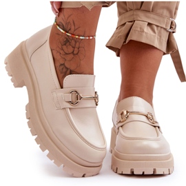 PS1 Klassische Plateau-Loafer für Damen Beige Miracle