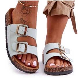 Damen-Slip-On-Sandalen Cortina Mint grün