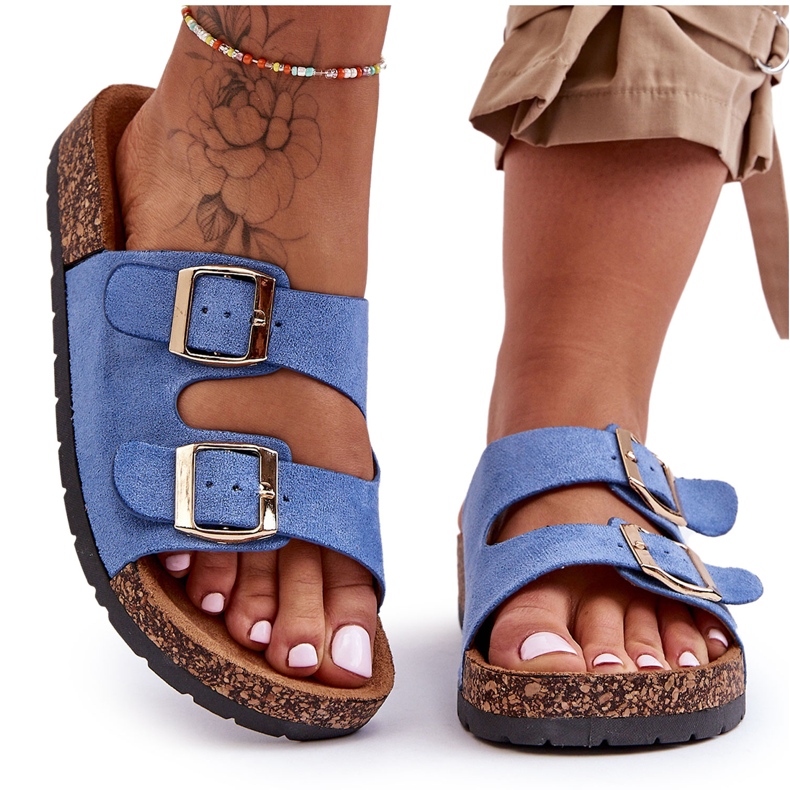 PM1 Blaue Cortina-Slip-On-Sandalen für Damen