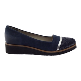 Edeo Damen Leder Marine Blue Pumps 2325 blau