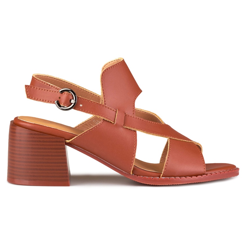 La.Fi Stiletto-Sandalen aus braunem Leder