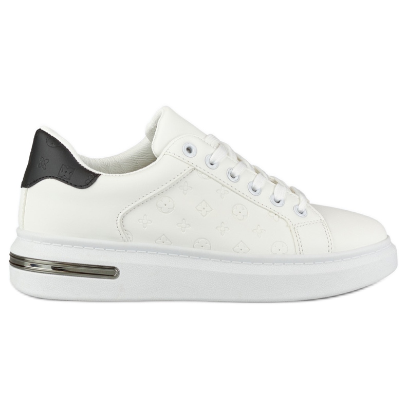 Sportschuhe mit dekorativer Rückseite weiß