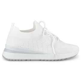 Weiße Sportschuhe mit Keilabsatz