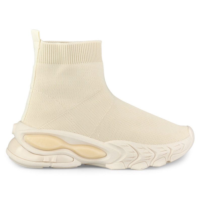 Hohe beige Damen-Slipper