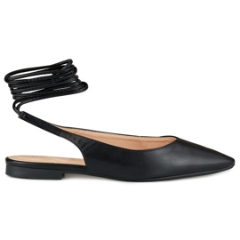 Schwarz gebundene Ballerinas