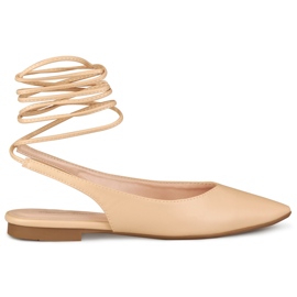 Beige gebundene Ballerinas