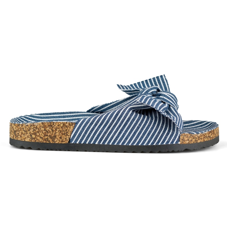 Damen-Jeans-Slider mit Schleife blau