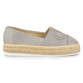 Graue Plateau-Espadrilles