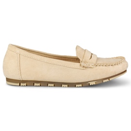 Bequeme beige Damen-Loafer
