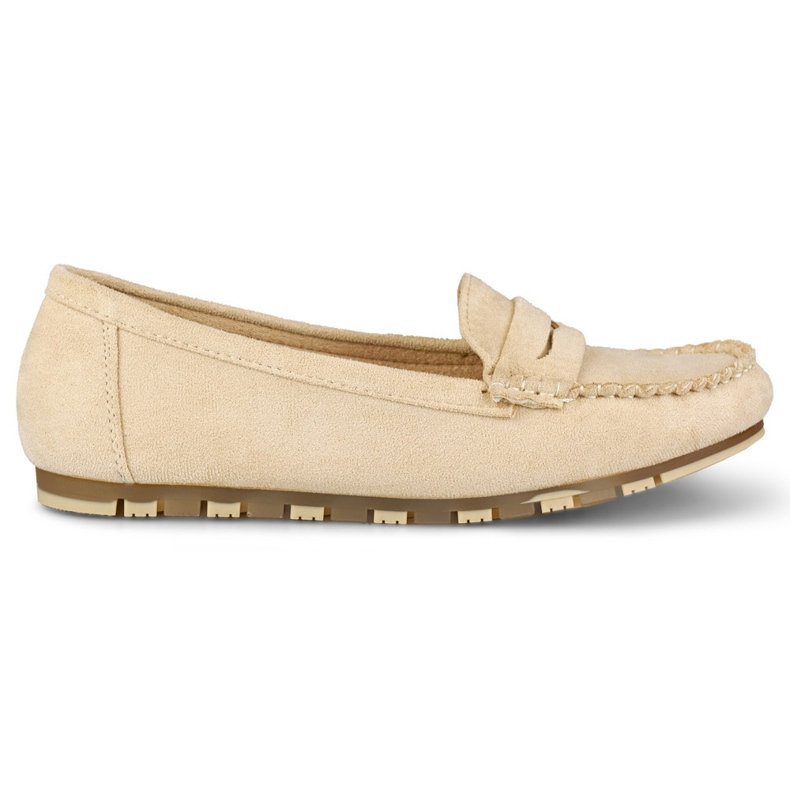 Bequeme beige Damen-Loafer