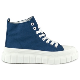 Marineblaue Damen-Sneaker über dem Knöchel