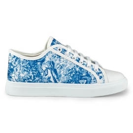 Weiße und blaue Damensneaker