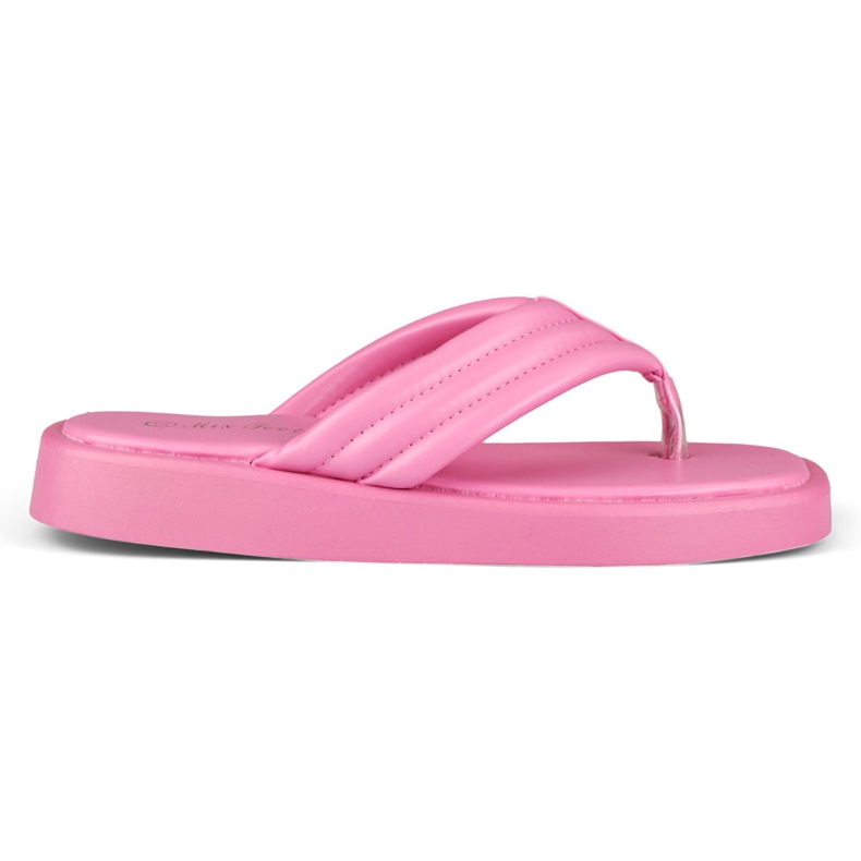 Damen-Flip-Flops auf der fuchsiafarbenen Plattform rosa