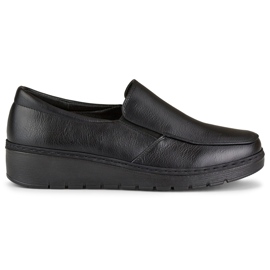 Bequeme Damenmokassins aus schwarzem Öko-Leder