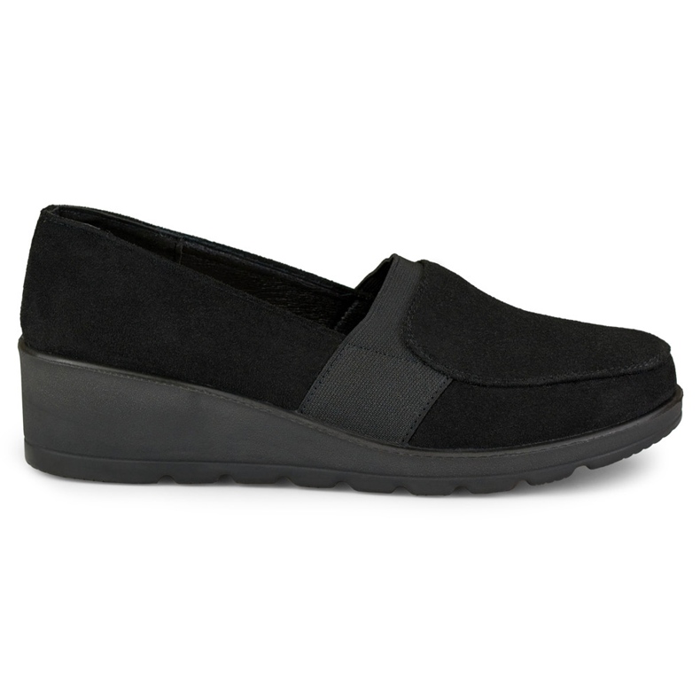 Bequeme Damenschuhe mit Gummizug schwarz