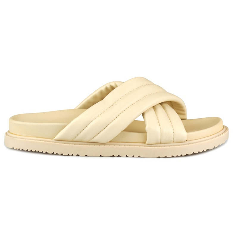Bequeme beige Damenhausschuhe von Fushi