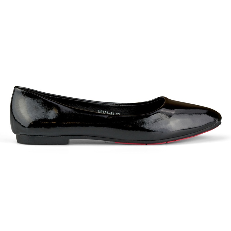 Schwarz lackierte Ballerinas für Damen