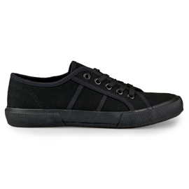 Schwarze Low-Top-Sneaker mit schwarzer Sohle