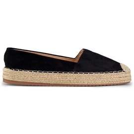 Schwarze Plateau-Espadrilles für Damen