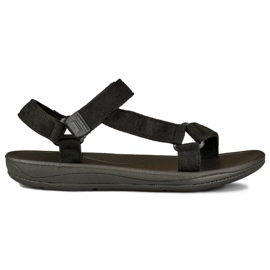 Schwarze Damensandalen mit Klettverschluss
