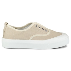 Beige Damen-Sneaker mit Gummiband