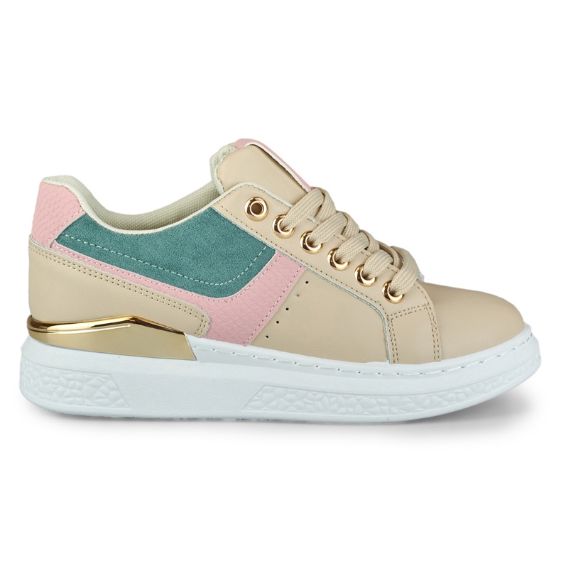 Damen-Sneaker auf der Eliza-Plattform beige