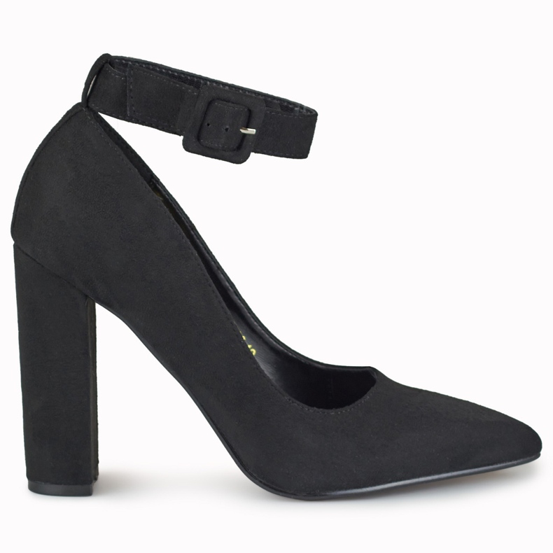 Schwarze Damenpumps mit Knöchelverschluss