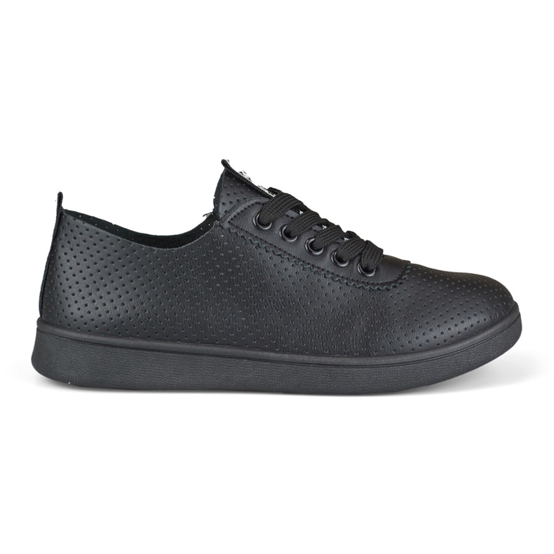 Schwarze, durchbrochene Damen-Sneaker von Bellis