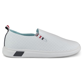 Durchbrochene Slip-On-Sneaker für Damen in Weiß