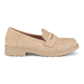 Beige klassische Damenschuhe aus Wildleder