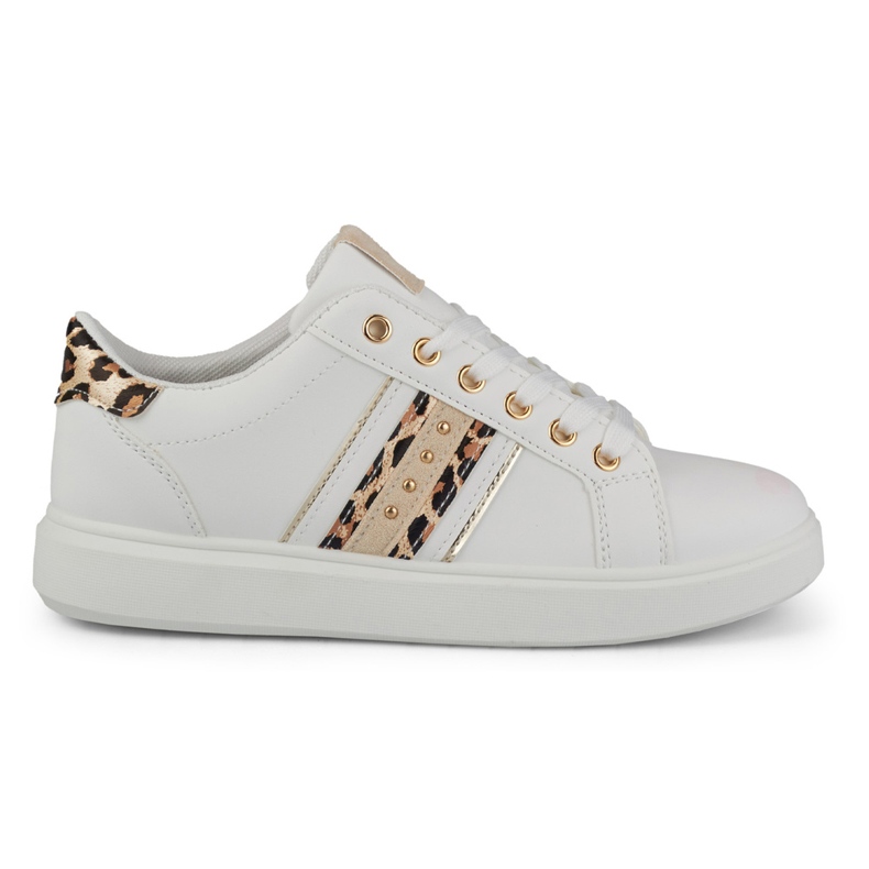 Weiße Damen-Sportschuhe mit zarter Verzierung