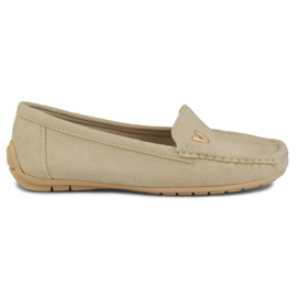 Damen-Loafer aus beigem Wildleder