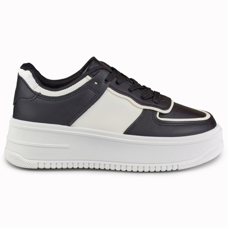 Schwarz-weiße Plateau-Sportschuhe