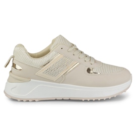 Beige Freizeit-Sportschuhe für Damen