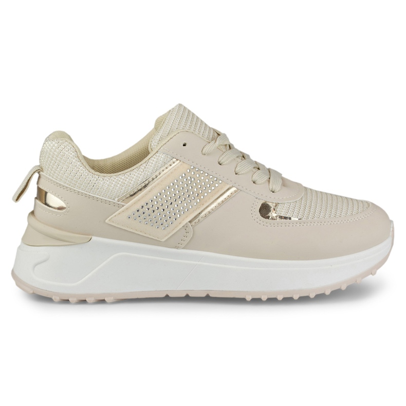 Beige Freizeit-Sportschuhe für Damen