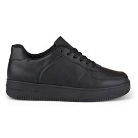Klassische schwarze Sport-Sneaker mit schwarzer Sohle