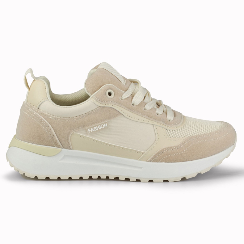 Beige Sportschuhe für Damen mit heller Sohle
