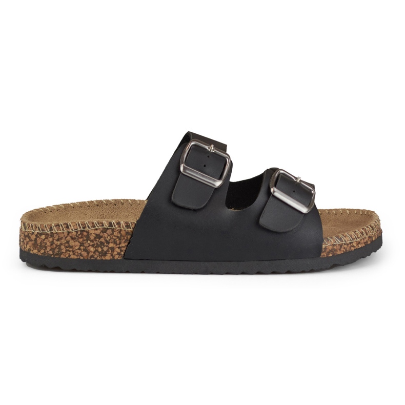 Schwarze bequeme Damenhausschuhe