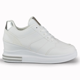Weiße Damen-Sneaker mit Keilabsatz