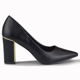 Elegante Pumps mit dekorativem Absatz schwarz