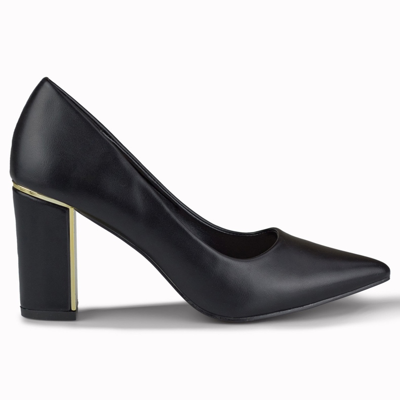 Elegante Pumps mit dekorativem Absatz schwarz