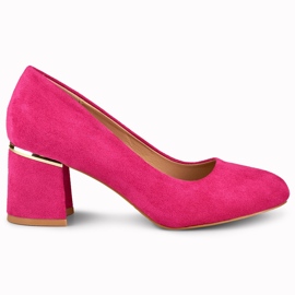 Fuchsiafarbene Pumps mit runder Spitze rosa