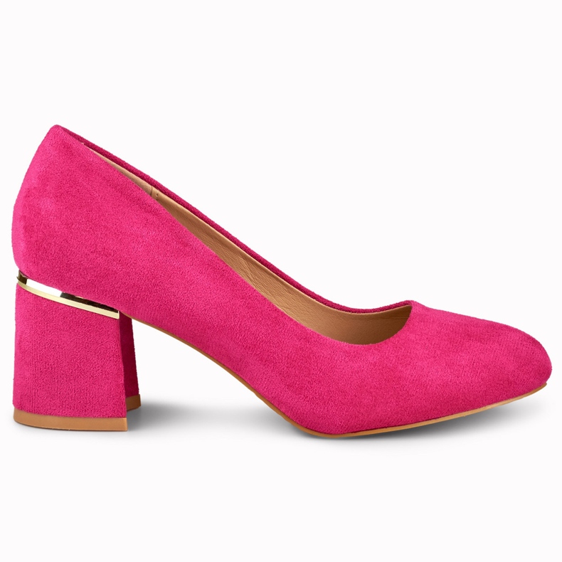 Fuchsiafarbene Pumps mit runder Spitze rosa