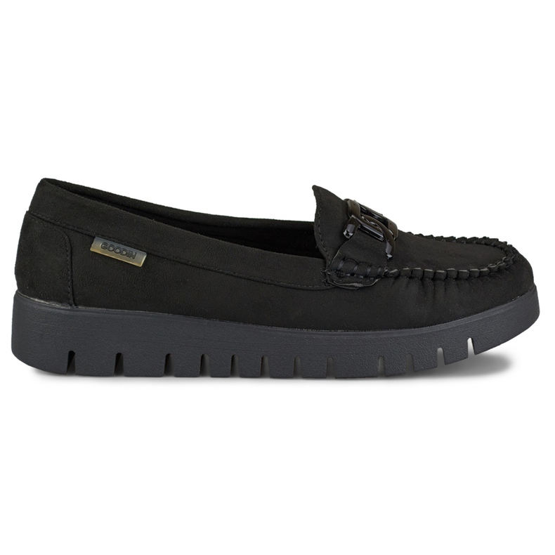 Schwarze Damen-Loafer mit bequemer Sohle