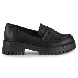 Schwarze Damen-Loafer aus Öko-Leder