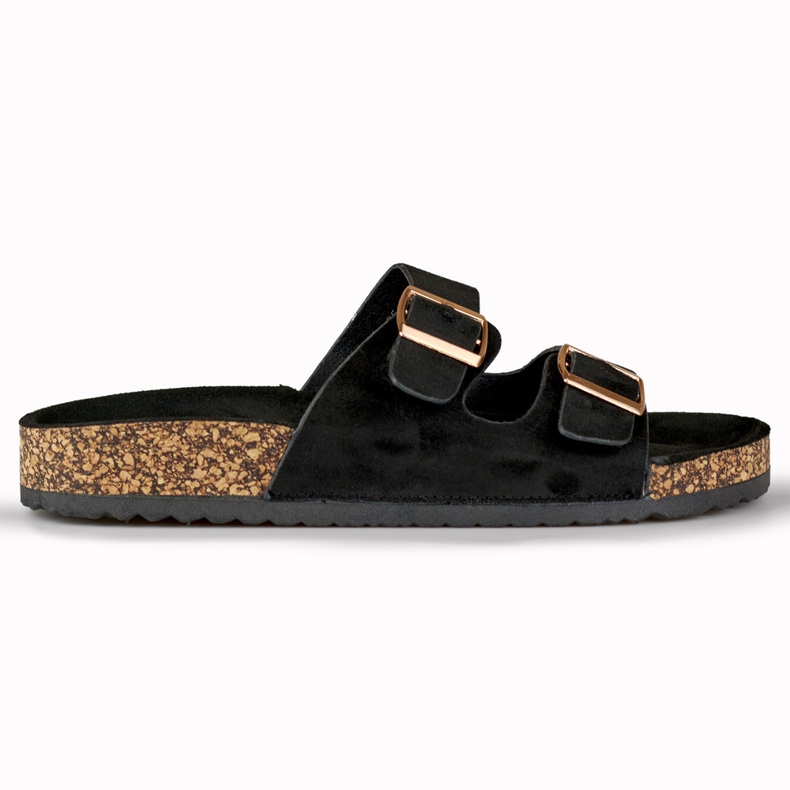 Schwarze Flip-Flops mit Korksohle