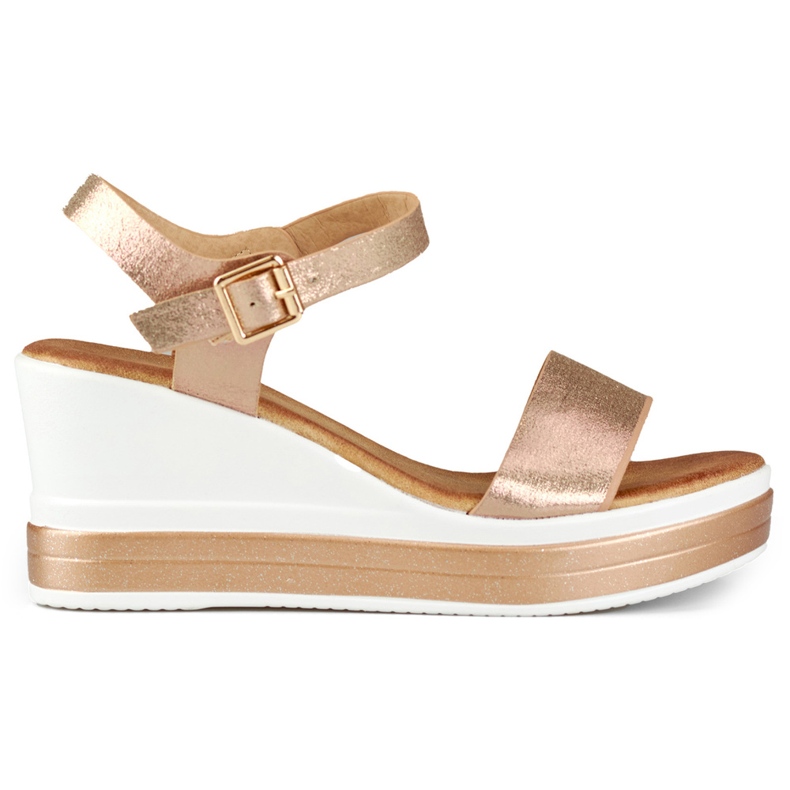 Bequeme Damen-Keilsandalen golden